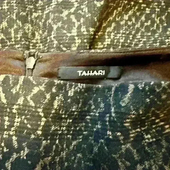 Tahari Women's Skirt A-Line Animal Print Lined Back Zipper Black Size 8 - Picture 5 of 6